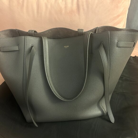 Celine - SMALL CABAS PHANTOM IN SOFT GRAINED CALFSKIN - Slate Gray - Picture 9 of 10